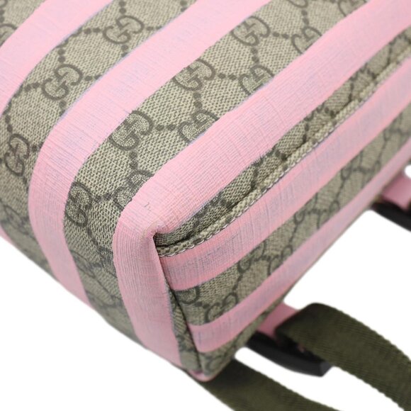 Gucci  Striped Kids GG Supreme Canvas Backpack Pink 271327 main image 3